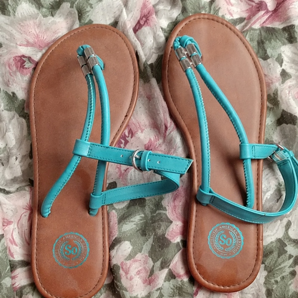 Blue & Silver Sandals